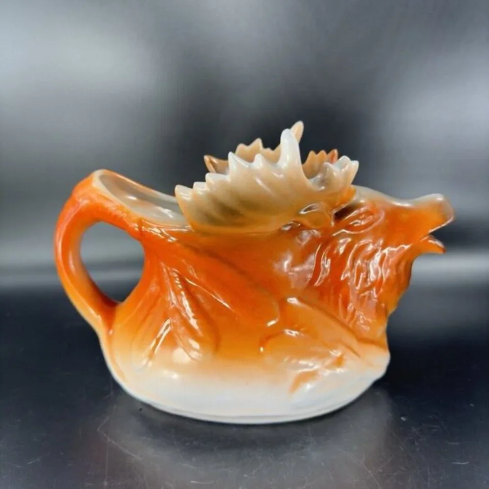 Vintage Pottery Moose Elk Shaped Figural Pitcher‎ Carafe Ceramic Decor Large Vtg